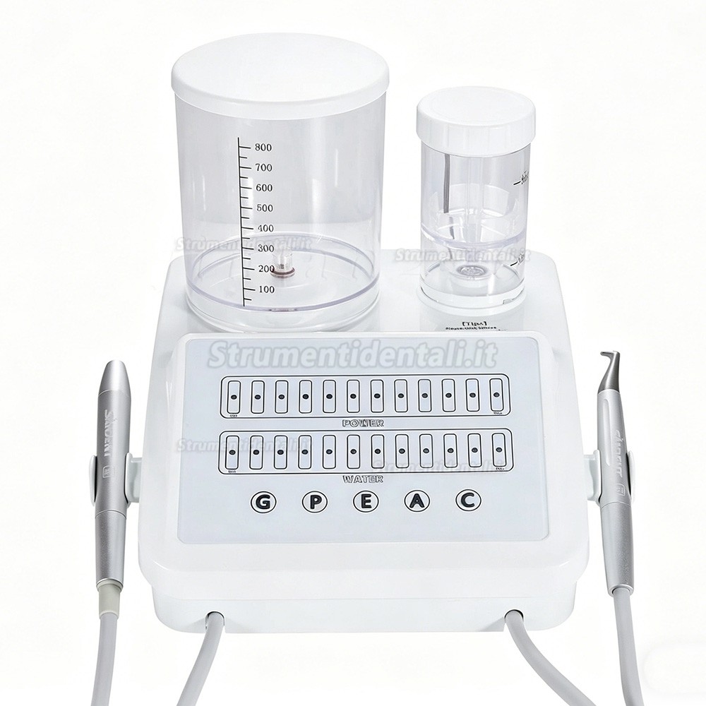 Ablatore dentale a ultrasuoni e lucidatrice ad aria 2 in 1, sistema terapia parodontale PerioJet Pro, modalit&agrave; G+P+E+A+C